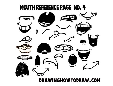 Drawing Cartoon & Illustrated Mouths & Lips Reference Sheets – How to Draw Step by Step Drawing ...