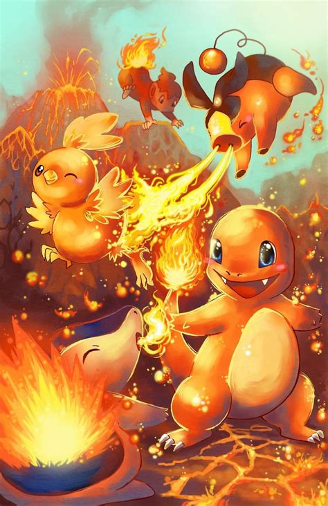 Pokemon On Fire - Fire Type Pokémon | Wallpaper halloween, Pokemon, Seni anime