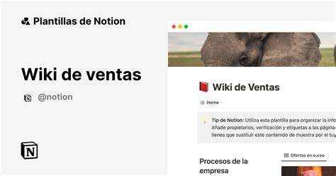 Plantilla Wiki De Ventas De Notion Notion Marketplace