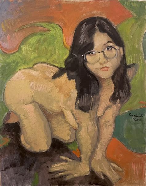 Nude Woman Impressionism Female Figure Portrait Oil Painting Original