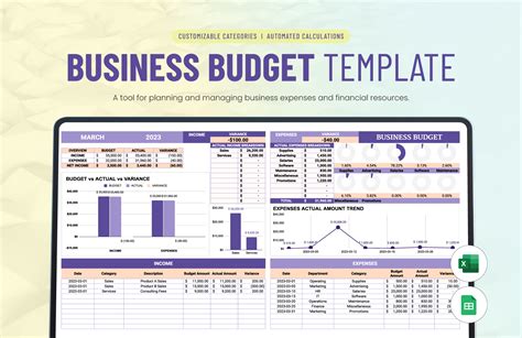 Free Business Budget Templates Editable And Printable