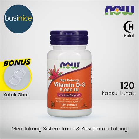 Jual Now Foods Vitamin D 3 5000 Iu 120 Softgels D3 5000iu Vit D 5000 Iu Indonesiashopee