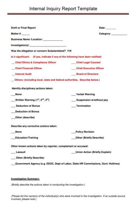 Inquiry Report Example → Free Report Examples