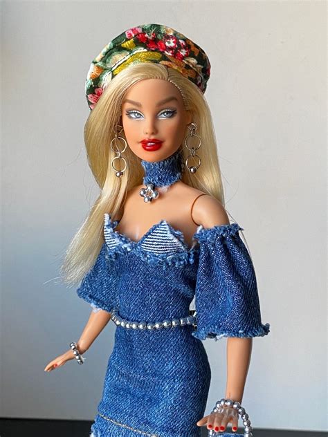 Custom Side Eye Barbie Doll Repaint OOAK Blonde Millie Repainted Made To Move Doll With Handmade