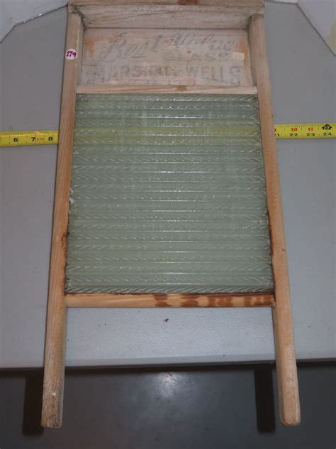 Antique the Best Value Glass Marshall-Wells company washboard - Schmalz