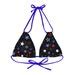Patriotic Stars Black Strappy Triangle Bikini Top Patriotic Mix And