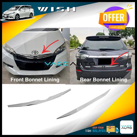 Toyota Wish Front Rear Bonnet Chrome Lining Front Grille Garnish Zge