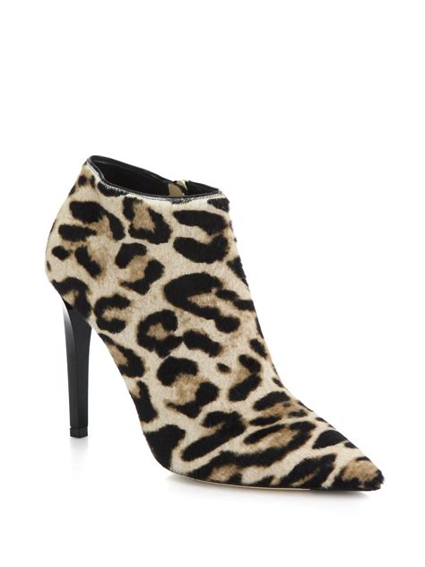 Jimmy Choo Liesl Leopard Print Calf Hair Booties In Natural Lyst