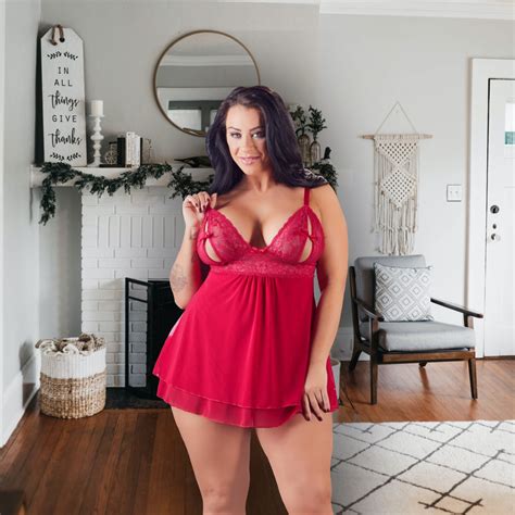 Plus Size Open Cup Lingerie Open Bra Babydoll Red Lace With Open Cups