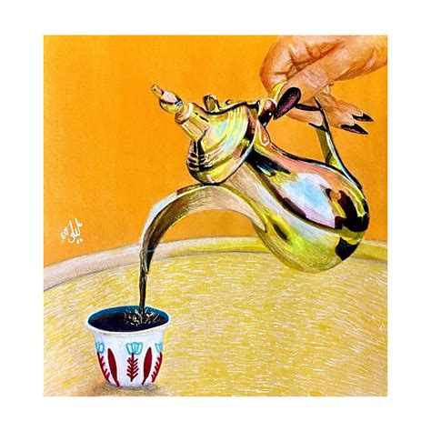 Gahwah Beduiyya - Arab Coffee Art Print (signed!) | Drawing | Jordanian