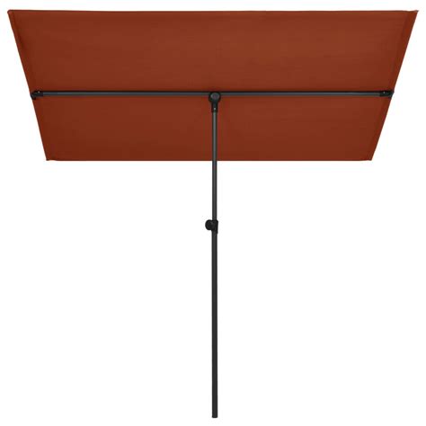 Dioche Parasol D Ext Rieur Avec M T En Aluminium X Cm Terre Cuite