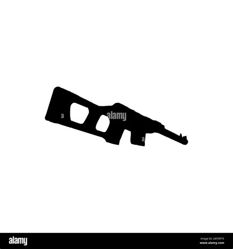 Assault riffle icon. Simple style no war poster background symbol. Gun