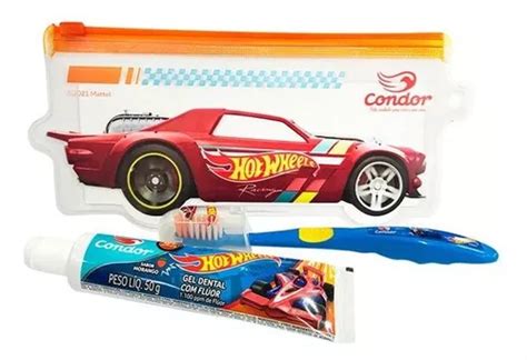 Necessaire Condor Hot Wheels Escova Dental Jr Gel Dental Mercadolivre
