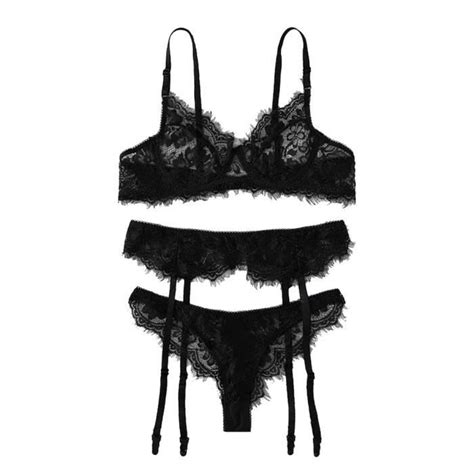 Porte jarretelle Mode femmes sexy dentelle soutien gorge lingerie slips jarretière sous