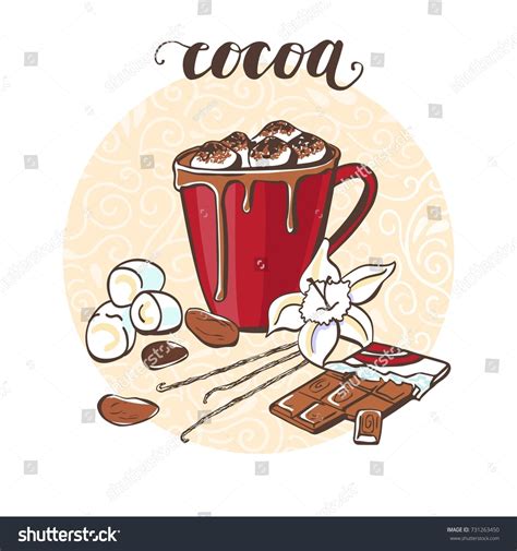 Cocoa Marshmallow Vector Illustration Hot Drink Stock Vector Royalty Free Shutterstock