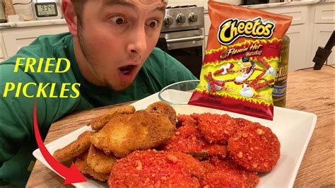 Frying Pickles With Flaming Hot Cheetos Im Back YouTube