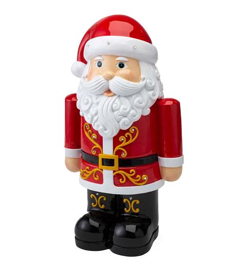 Indooroutdoor Lighted Shorty Santa Holiday Statue Plowhearth Santa