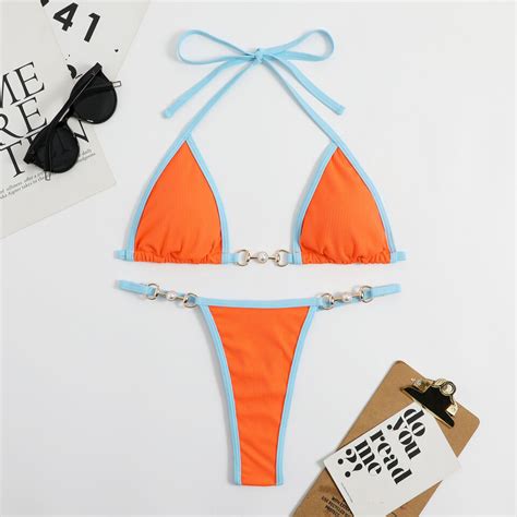 Sexy Bikini Push Up V Neck Beachwear Backless Swimsuit Bathing Suit Set G String EBay