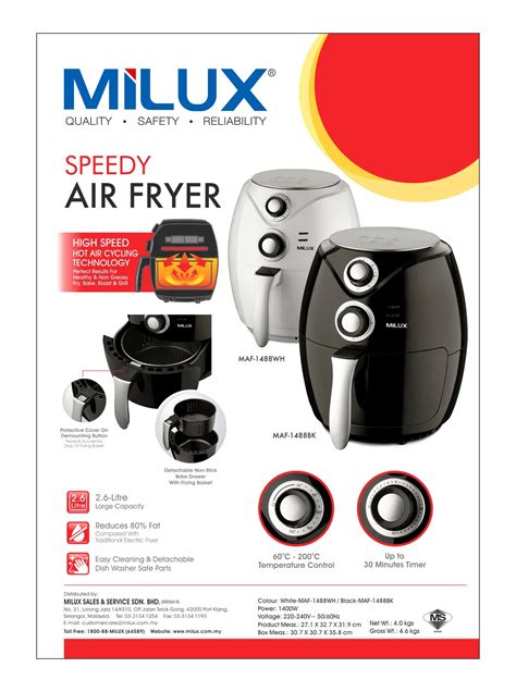 Milux Air Fryer L Maf Bk Cbh Electrical