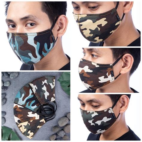 Jual Masker Kain Manly Ori 3 Ply Size Earloop Edisi Army Jenis Kain