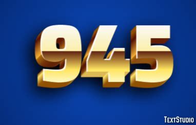 945 Text Effect and Logo Design Number