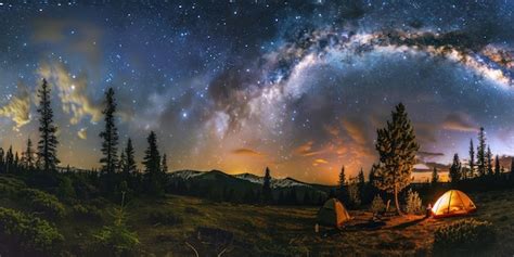 Premium Photo A Couple Camping Under The Stars In A Remote Wilderness