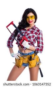 Project Satisfaction Sexy Brunette Woman Mechanic Stock Photo Shutterstock