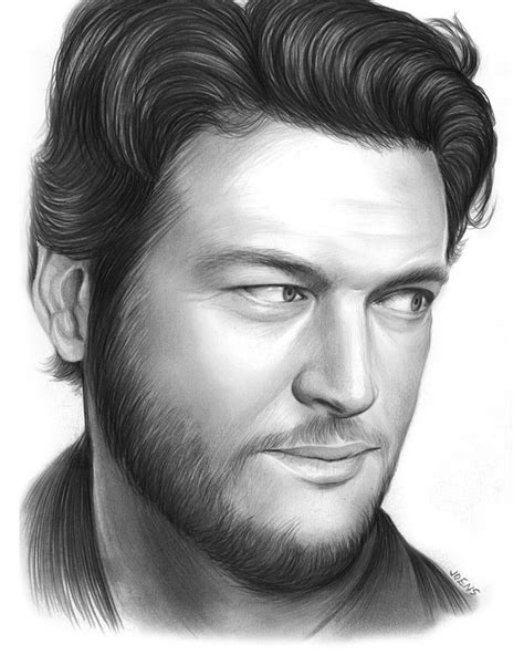 Blake Shelton Drawing By Greg Joens Pixels