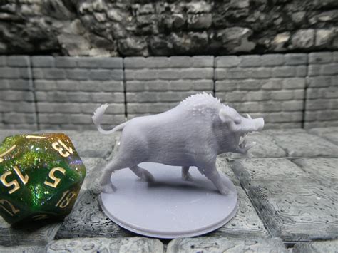 Wild Boar Miniature Dnd Dungeons And Dragons Pathfinder Etsy