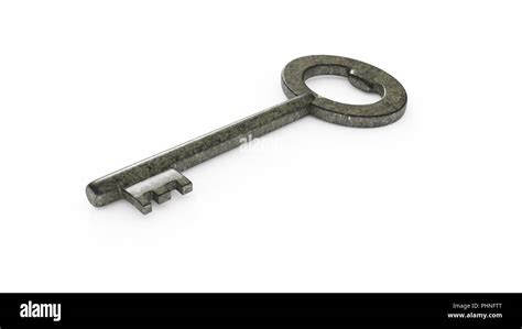 Old Key Isolated On White Stock Photo Alamy