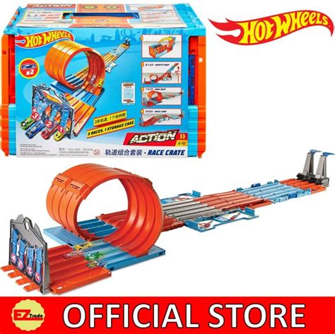 Mattel Hot Wheels Action Race Crate Gkt Lazada