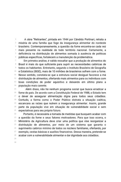 Redação Fome No Brasil - NAZAEDU