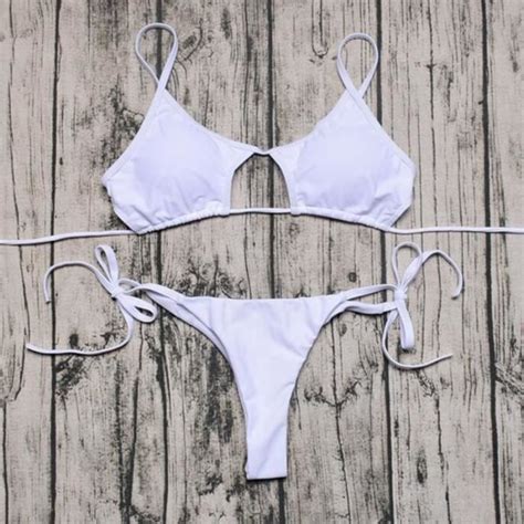 MAILLOT DE BAIN ZTVitality Sexy blanc Bikinis Push Up Bikini chaud rembourré Bandage taille
