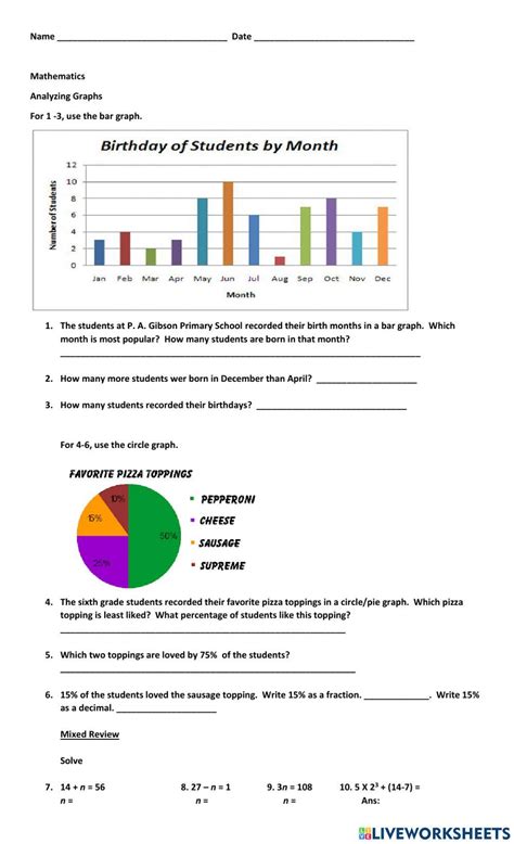 Analyzing Graphs Exercise Live Worksheets Worksheets Library