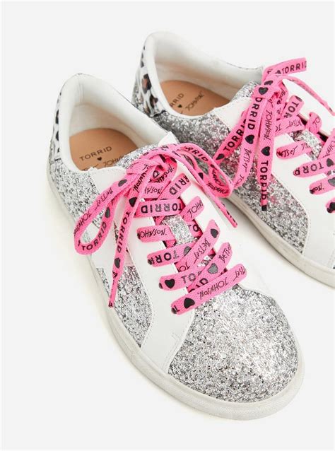 Plus Size - Betsey Johnson Silver Glitter Distressed Sneaker (WW) - Torrid