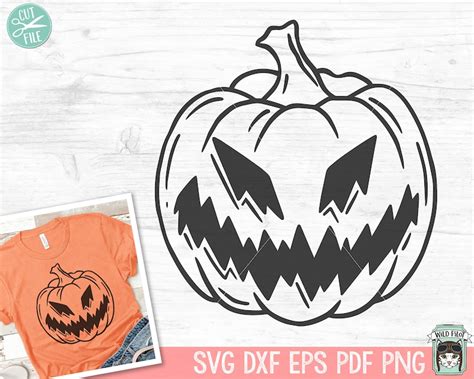 Jack O Lantern Svg File Scary Pumpkin Svg Happy Halloween Etsy