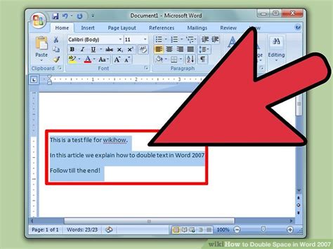 How to Double Space in Word 2007: 11 Steps (with Pictures)