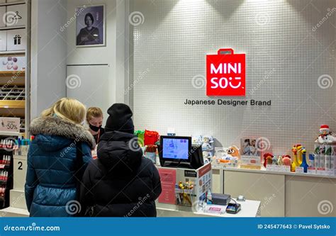 Miniso Store. Customers Buy Goods in a Miniso Store. Minsk, Belarus ...