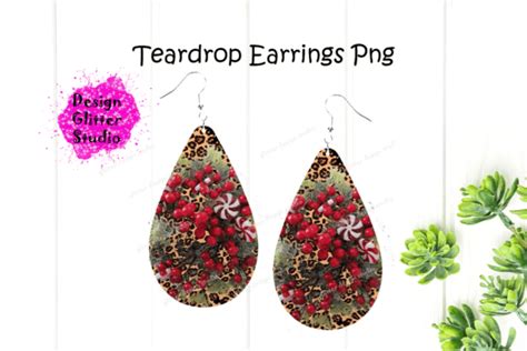 Teardrop Leopard Earrings Sublimation Graphic By Pretty Illustration