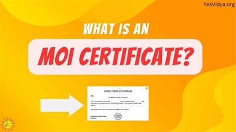 moi certificate explained  detail