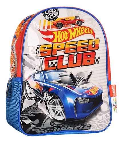 Mochila Escolar Niño Auto Hot Wheels Luminares