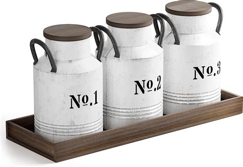 Buy Barnyard Designs Decorative Galvanized Metal Jars With Rustic