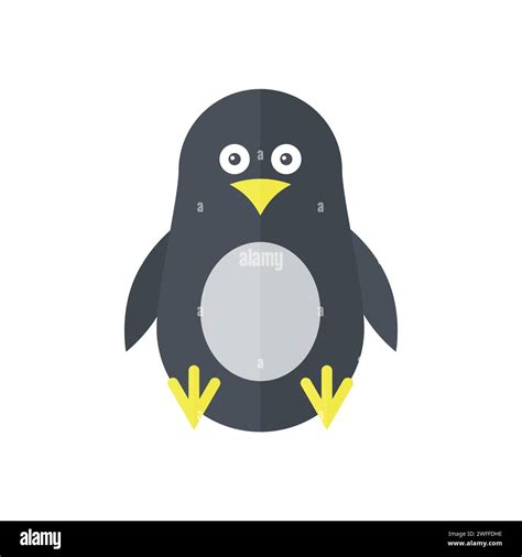 Cute penguin, kawaii baby bird character and childish mascot vector