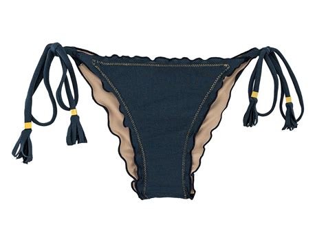 Dunkelblaue Scrunch Bikinihose Bottom Shark Frufru Bikini Brasil Shop