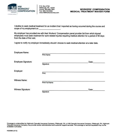 Free Generic Medical Waiver Forms In Pdf Ms Word