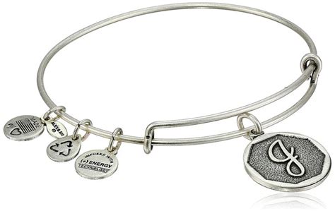 Alex And Ani Rafaelian Silver Tone Initial A Expandable Wire Bangle