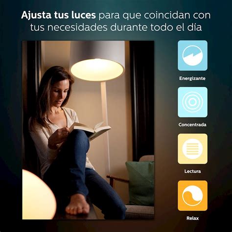 FOCOS INTELIGENTES PHILIPS HUE LUZ MULTICOLOR 4 FOCOS HUE BRIDGE