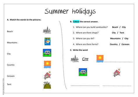 Summer Holiday Worksheets English Esl Worksheets Pdf And Doc