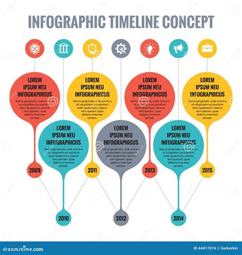 Infographic Vector Concept In Flat Design Style Timeline Template