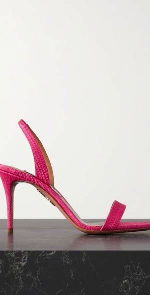 AQUAZZURA So Nude Raffia Slingback Sandals